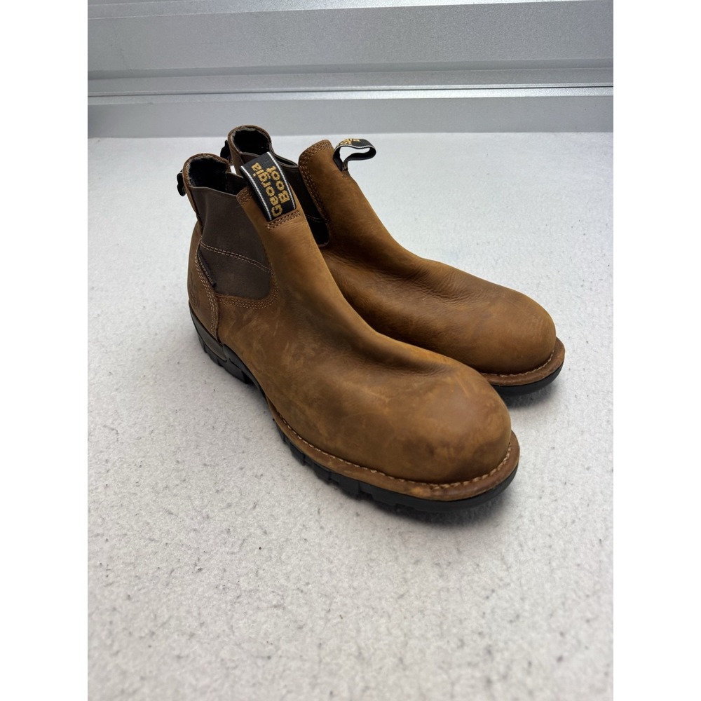 Georgia Boot Chelsea Boots Mens Size 13W Brown Leather Waterproof Work GB00315
